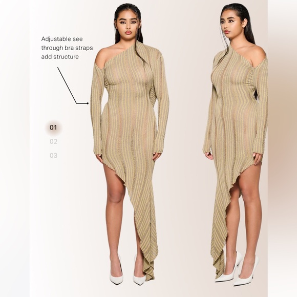 Coucoo Dalal Dress in Jute Medium NWT - Picture 1 of 5